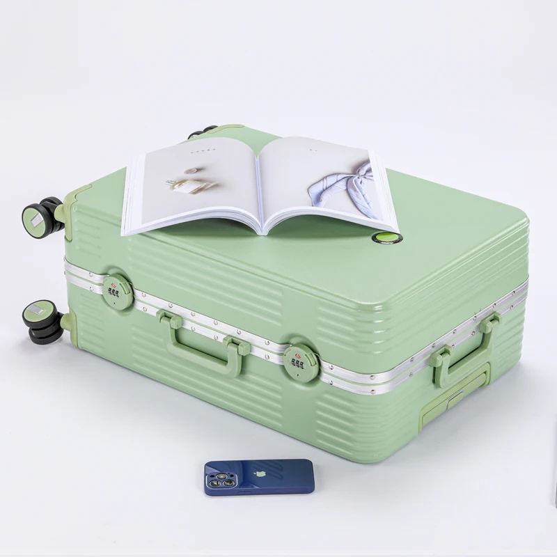 Valise de voyage à roulettes pour étudiants, cadre en aluminium, coffre à bagages durable, boîte d'embarquement de grande capacité, niveau d'apparence élevé