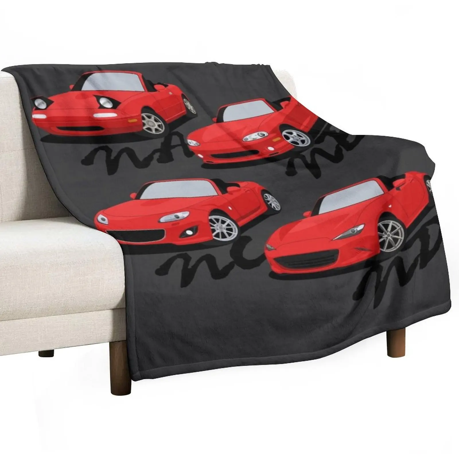 Miata Generations Throw Blanket Shaggy Blankets For Sofas Soft Beds Decorative Sofa halloween Sofa Quilt Blankets