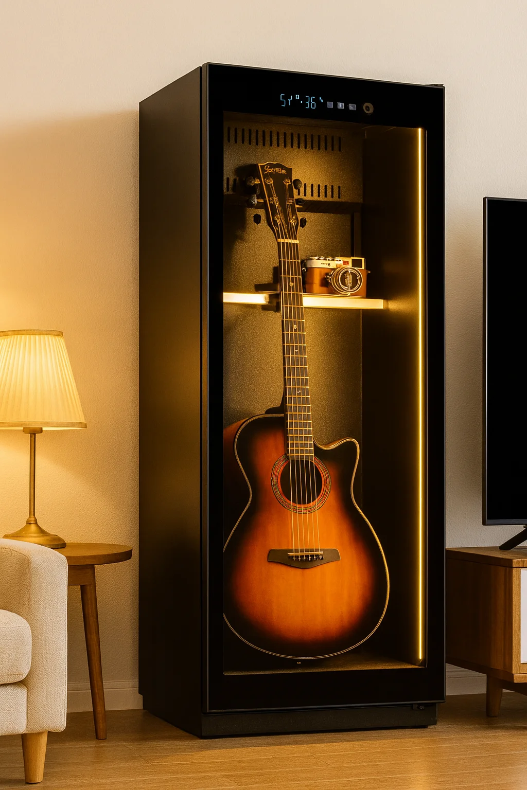 Acoustic guitar moisture-proof box Electric bass big violin Dry moisture-proof cabinet Dehumidification and humidification