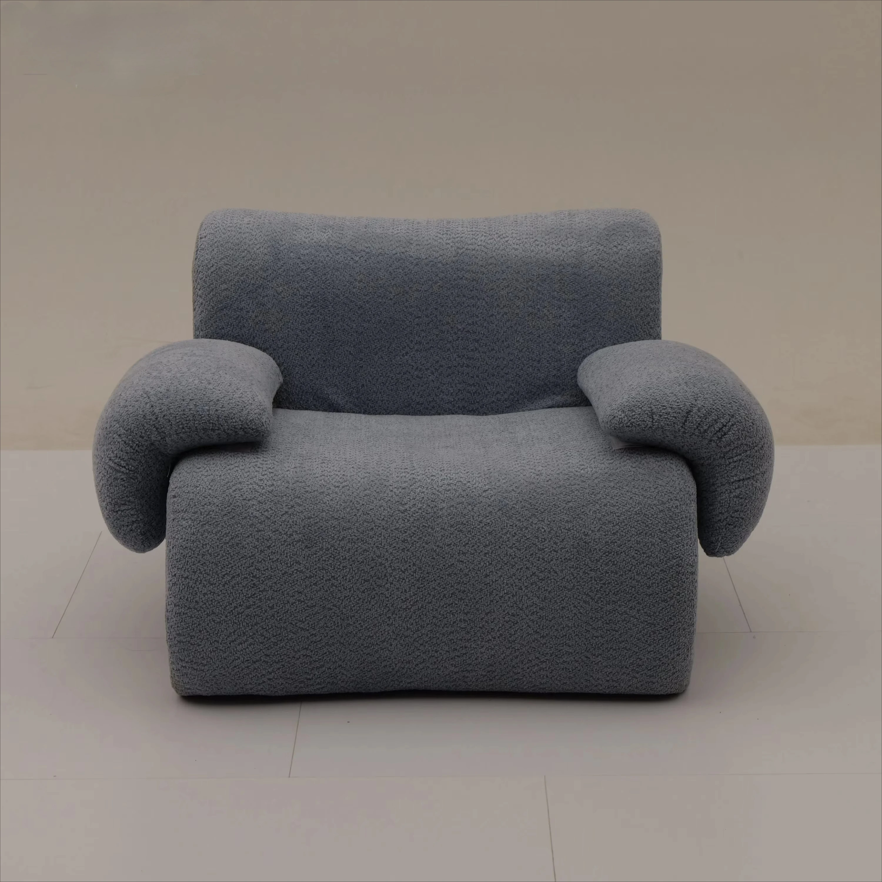 #Modern Plush Fabric Compressed Armchair Sofa Set Vacuum Packed Lazy Couch Box No Assembly Required Living Room Villa Hotel