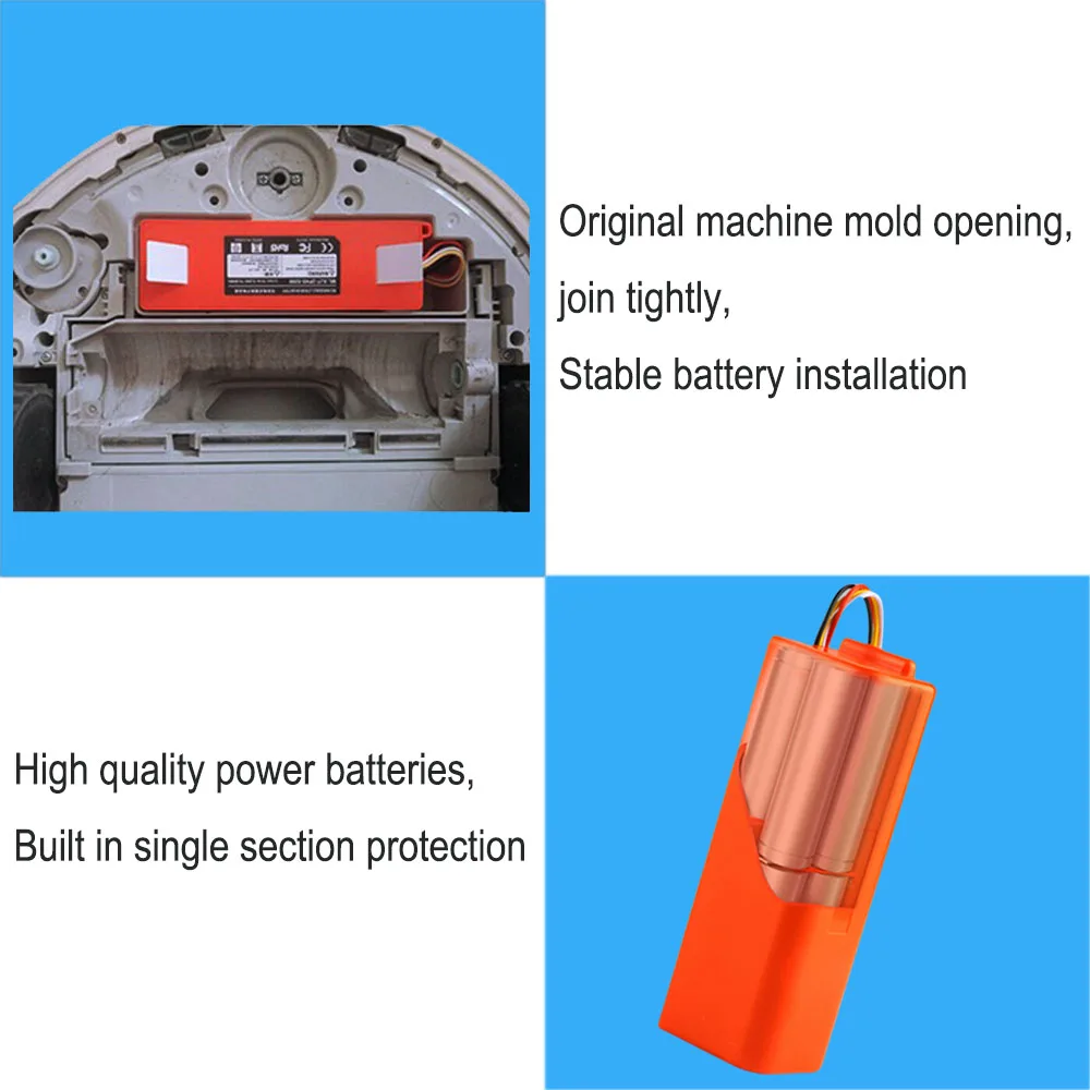 6800mAh 14.4V Li-ion Battery Vacuum Cleaner accessories For Xiaomi Mijia1S Roborocks S50-55 S5 Max S6 S7 Sweeping Robot Battery