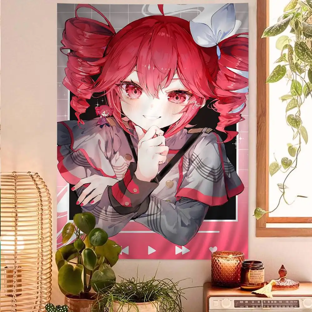شعبية Vocaloid T-Teto لطيف فتاة الرسم البياني نسيج لغرفة المعيشة المنزل النوم ديكور ديكور فني للمنزل