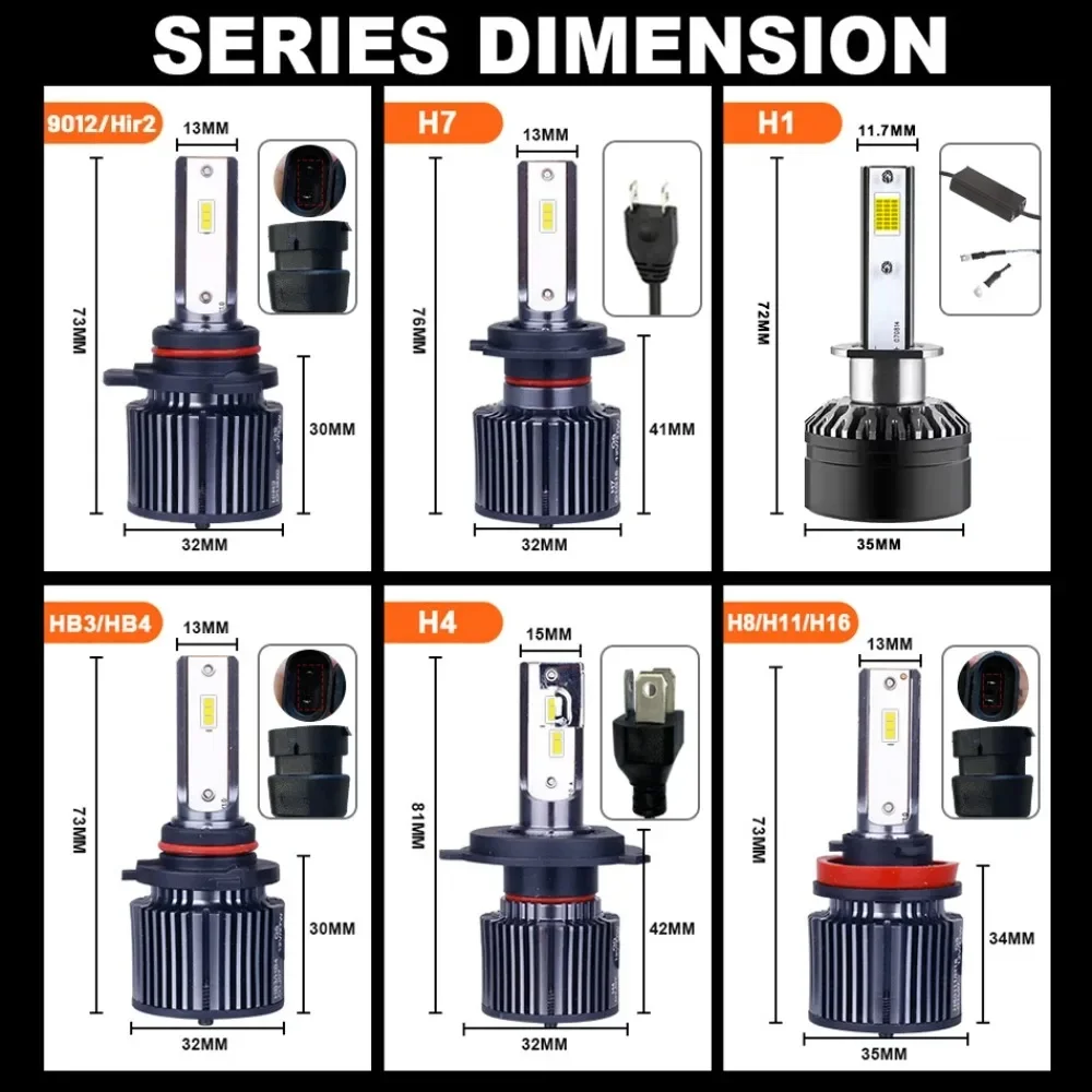 OSRAM Classic 2.0 H4 Lampu LED Mobil H7 H1 LED Lampu Sorot Rendah H8 H11 HB3 HB4 9005 9006 9012 Lampu Kabut LED 6000K Ukuran Mini