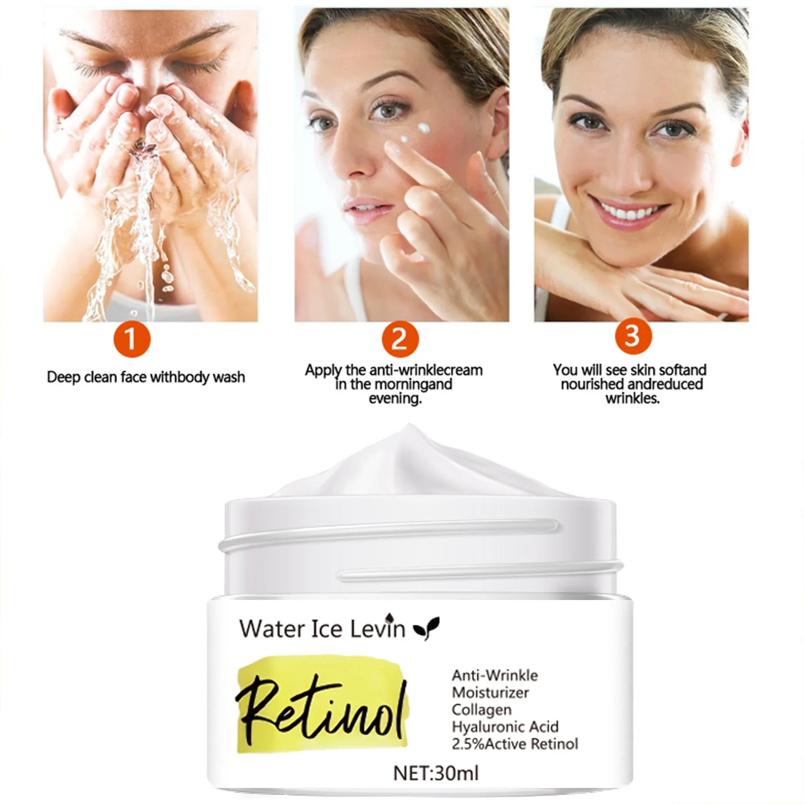 30g Retinol Moisturizing Cream, Suitable for Face, Body, and Hands, Suitable for Women and Men, Contains Retinol and Collagen, Alcohol-Free view 5