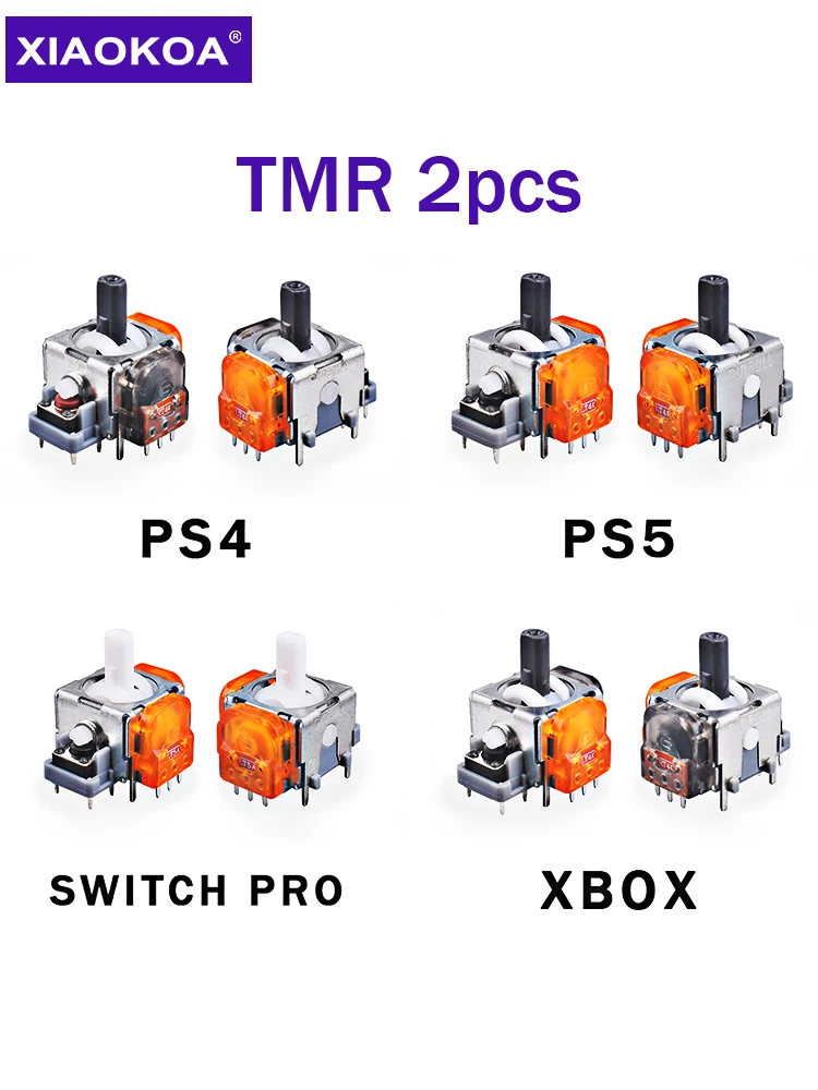 Joystick d'effet TMR de remplacement, 2 pièces, bâton analogique 3D pour contrôleur DualSense PS5 PS4 pour Xbox série Switch, pièces de réparation Pro