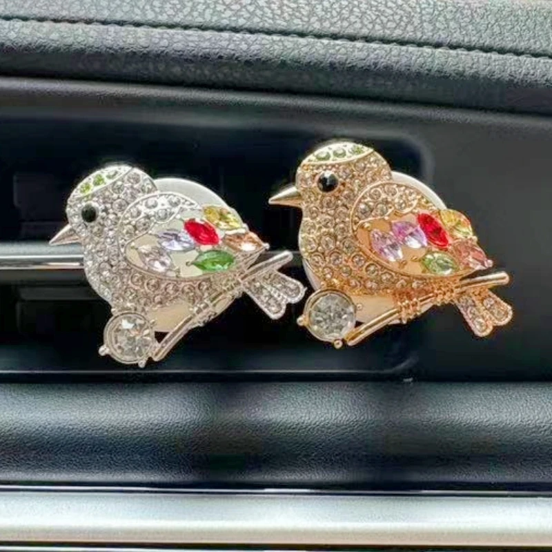 

1pc Cute Rhinestone Hummingbird Car Air Freshener Vent Clip High-end Elegant Car Air Vent Ornament Interior Auto Accessories