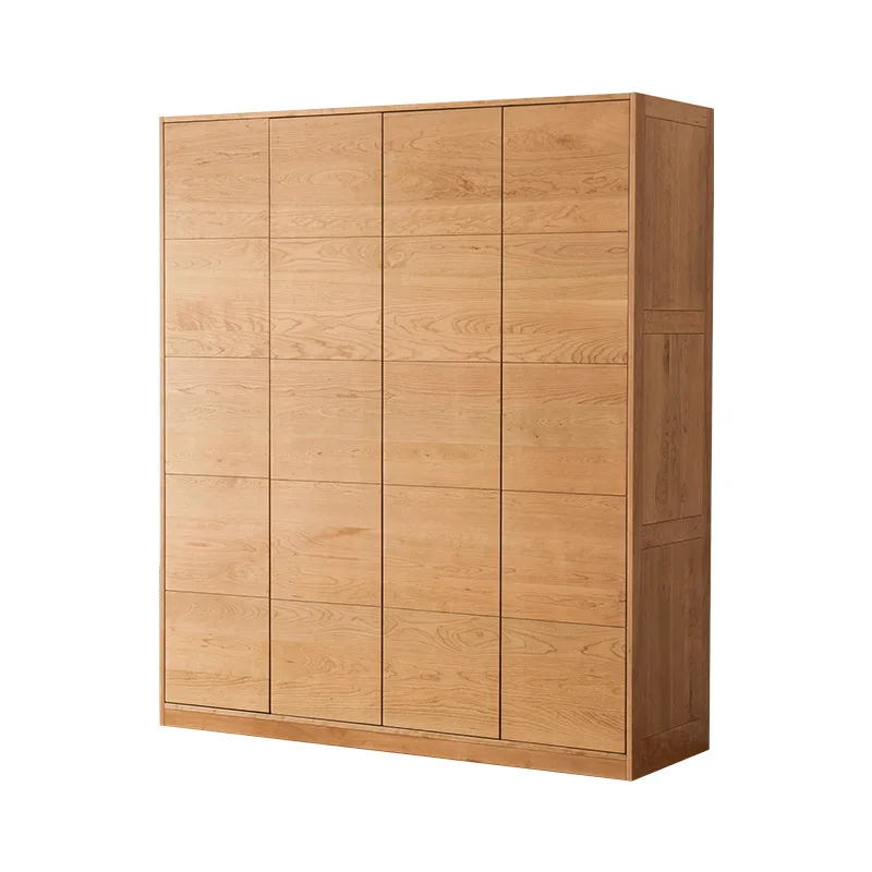 All solid wood wardrobe North American black walnut wardrobe Japanese-style flowing cloud wardrobe Floor-to-ceiling storage