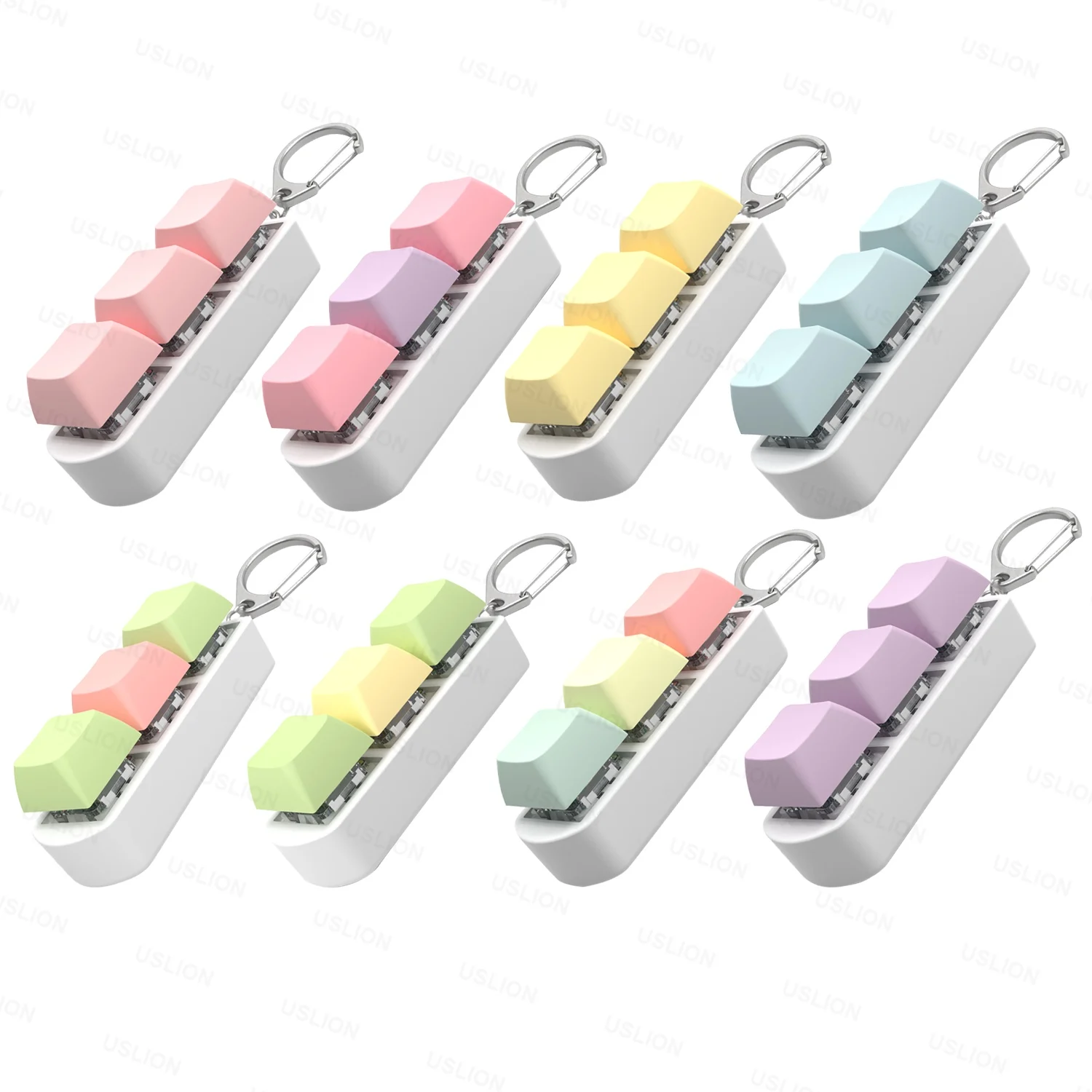 Keyboard Key Fidget Reliver Stress Toys Colorful Keychain Keycap Antistress Toys Adult Children Finger Button Toy Kids Game Gift