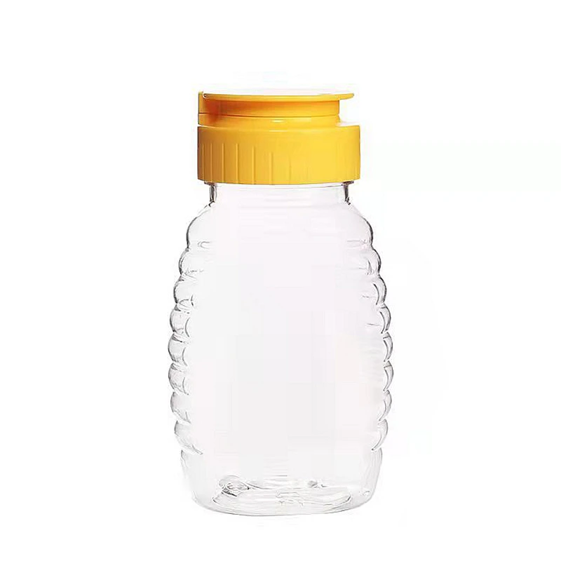 500 Pieces Pack Plastic Honey Bottle 100ML/3oz Squeezable Bottle Silicone Valve Cap Food Grade PET Honey Dispenser