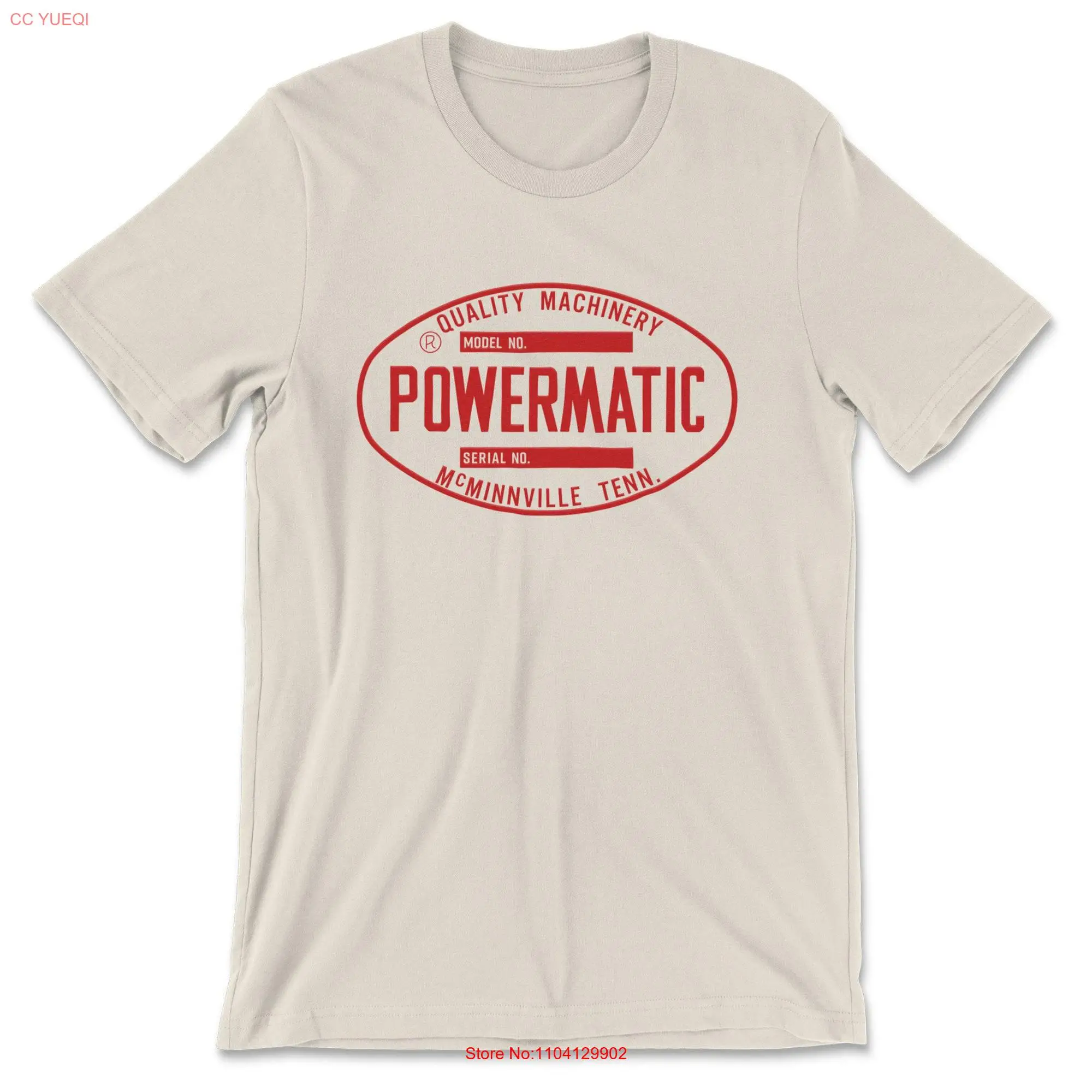 Powermatic Emblem Red Clear T Shirt Multiple Colors long or short sleeves