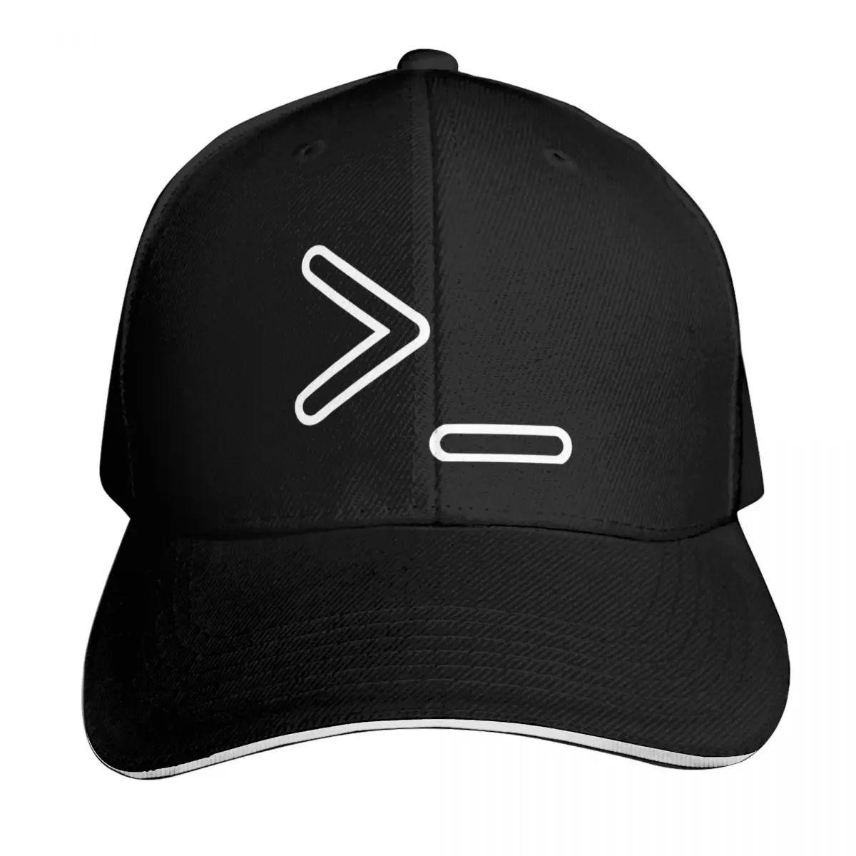 Shell Prompt >_ Command Line Interpreter Geek/Nerd White Design Baseball Cap Men Women Casual Summer Sport Sun Cap
