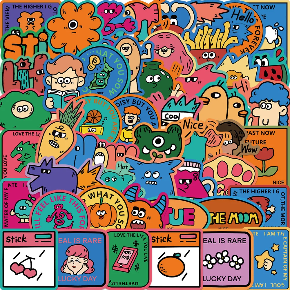 10/30/50pcs Cute Funny Monster Sticker Bizarre Cartoon Deacls Kids Toy Waterproof Phone Bike Notebook Laptop Guitar DIY Sticker