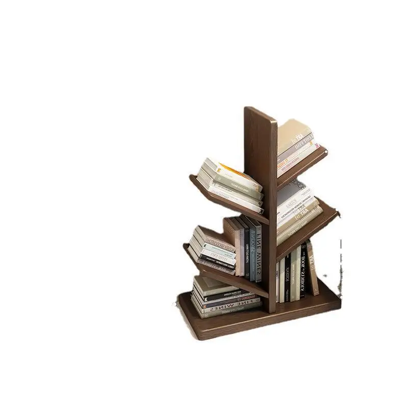 

Simple creative bookshelf, floor-to-ceiling, solid wood living room, children's bookcase against the wall, multi-layer household