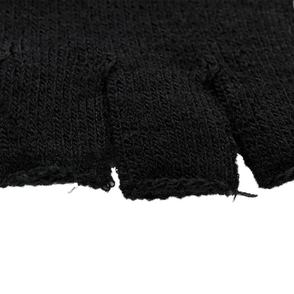 1 Pair Soft for Men Black Sports Cycling Thicken Knitted Gloves Mittens Fingerless Gloves Half Finger Gloves