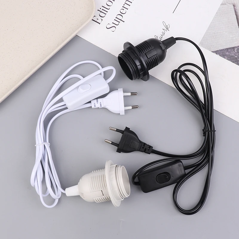 E27 220V EU Plug Lamp Base Holder With 1.8M ON/OFF Power Cord Hanging Pendant LED Light Fixture Lamp Bulbs Socket Adapters