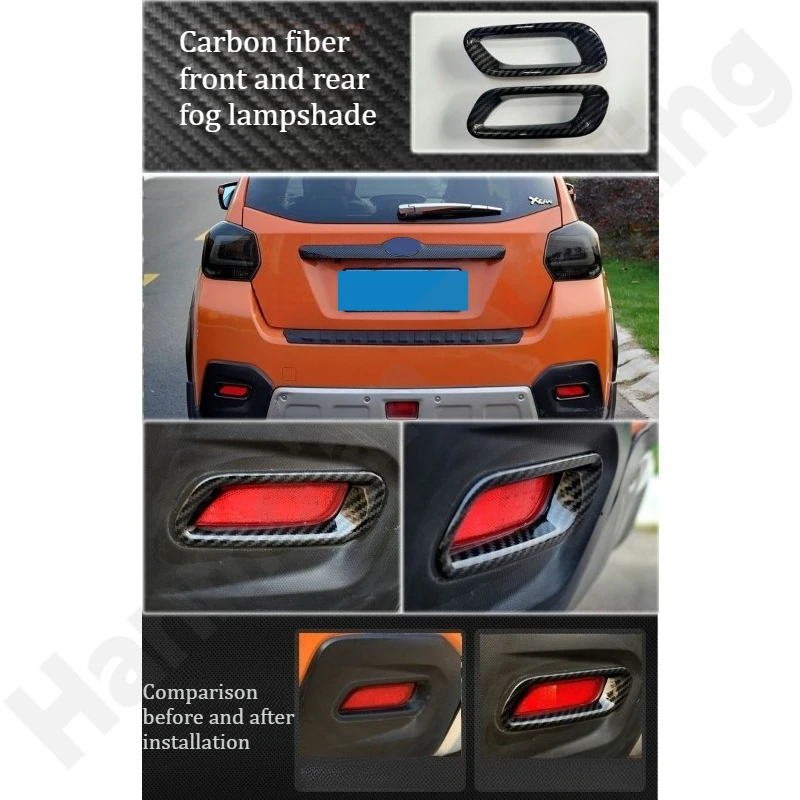 for Subaru XV 2012~2017 Carbon fiber front fog lampshade/rear fog lampshade frame/decorative accessories