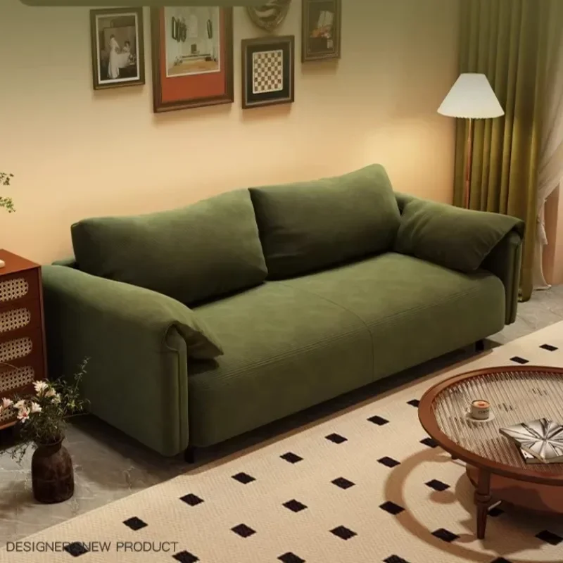 Internet Celebrity Fabric Sofa Living Room New Medieval Small Apartment Rental House Homestay Straight Row Two Or Three Sofa