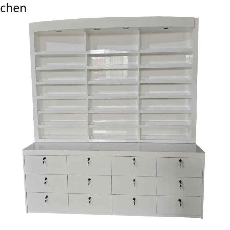 HT Cosmetic Display Cabinet Beauty Salon Display Cabinet Makeup Display Cabinet Sample Simple Modern Skincare Products