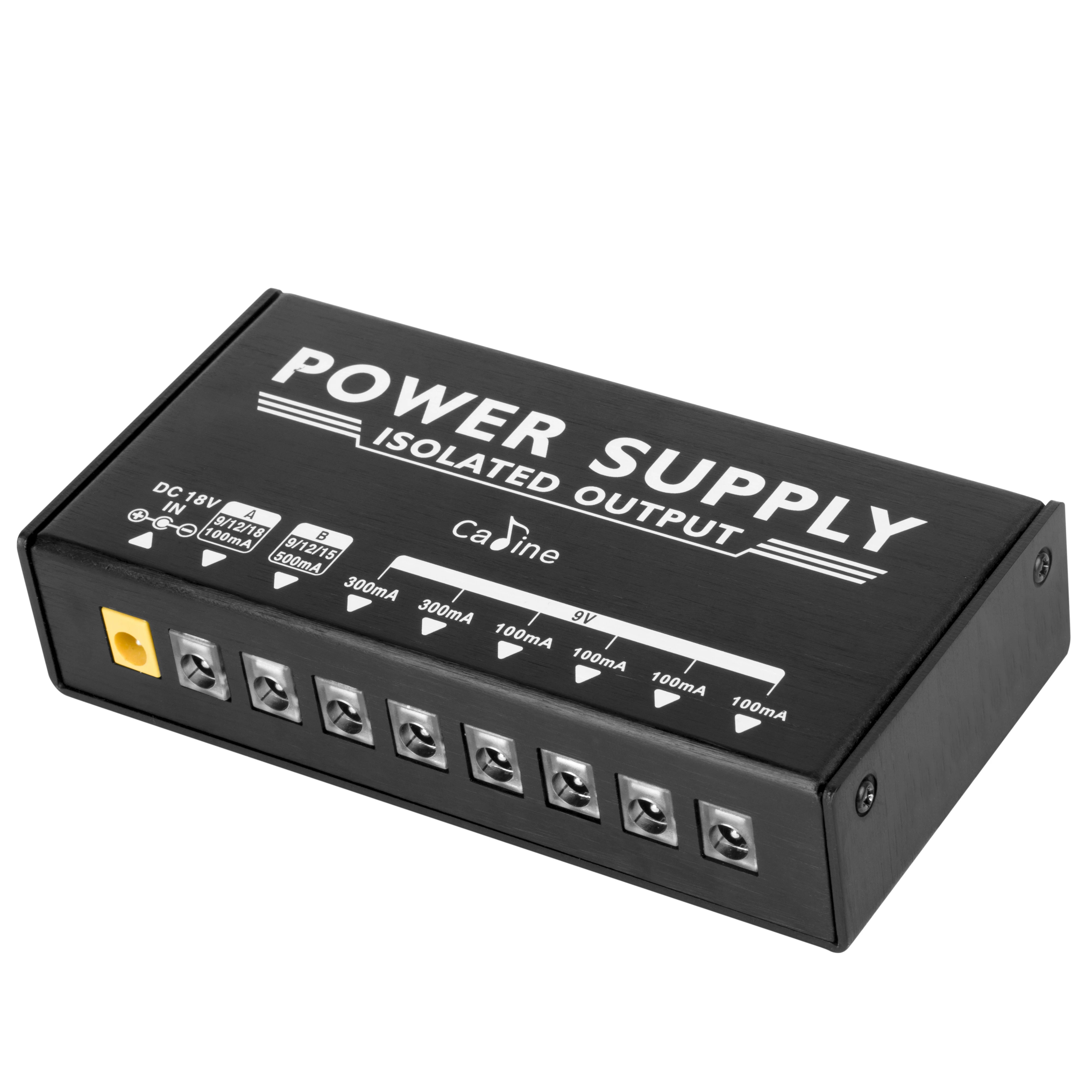 Caline CP-203 Guitar Pedal Power Supply 8 Isolated Outputs (9V, 12V, 15V, 18V) Anti-interference 18W with Adapter and 10 Cables - view 3