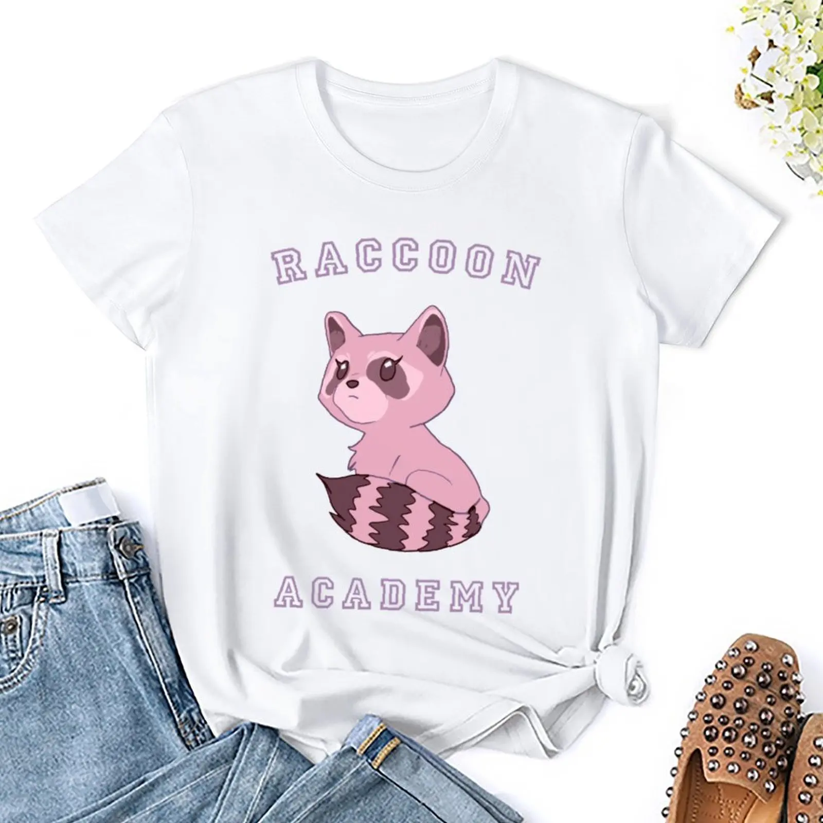 Teachers' Day RACCOON ACADEMY Men's Regular Aesthetic T-shirt Fresh Movement Tshirt Novelty Leisure Humor