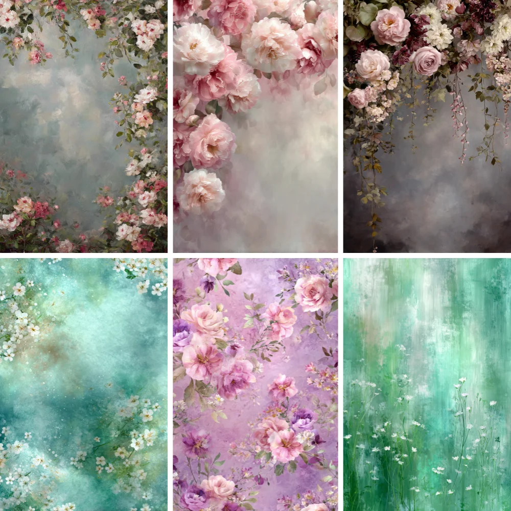 

Photography Background Oil Painting Flowers Abstract Texture Kids Birthday Adult Portrait Decor Backdrop Photo Studio