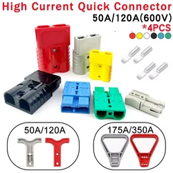 4Pcs  50A/120A Connector Power 2 Pin Battery Charging Plug Connector High Current