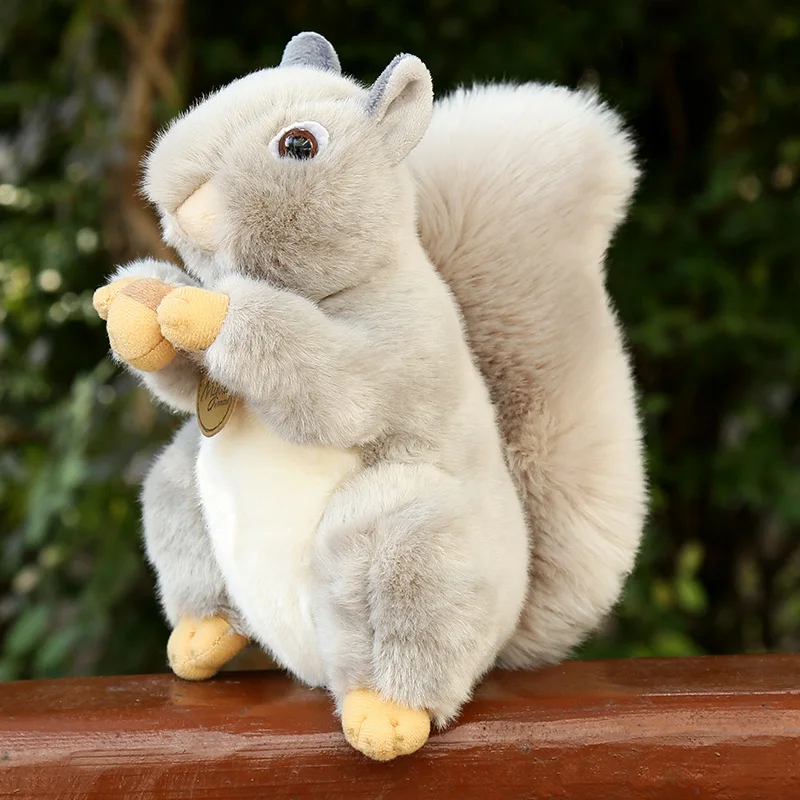 20cm Simulation Squirrel Plush Toy Cuddly Squirrels Holding Pine Cones are the Best Toys for Friends and Children Holiday Gift