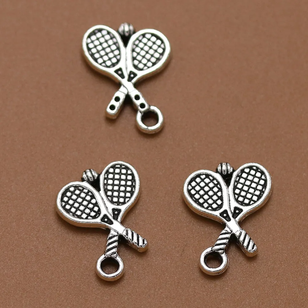 20Pcs Racket Pendant Charms Alloy Finish DIY Jewelry Making Kit for Necklace Bracelet Keyring Cellphone Decor