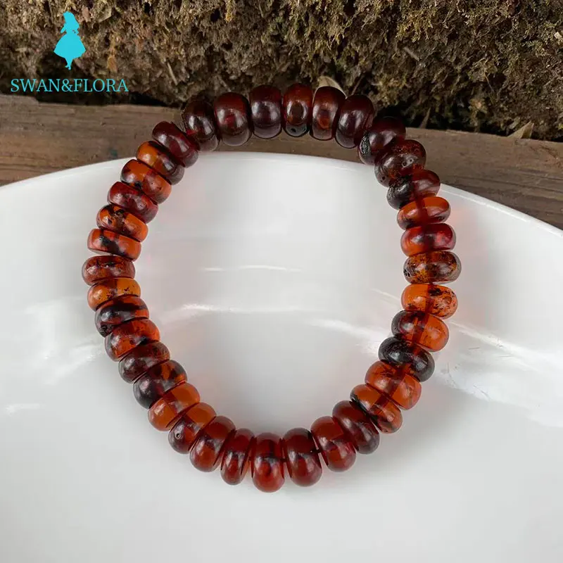 

natural blood amber bracelet Jewelry Genuine Bracelets Cute/Romantic Women Round beads