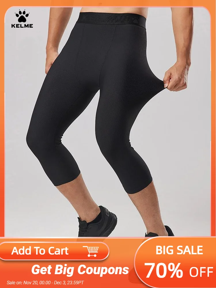 

KELME Sports Seven Gym Pants Men Sports Training And Exercise Pants Highly Elastic Basketball Tight Pants
