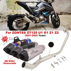 Silenciador de Escape para motocicleta ZONTES, tubo de enlace medio delantero, DB Killer, ZT125, U1, G1, Zt125, U1, G1, G1, Z1, Z2