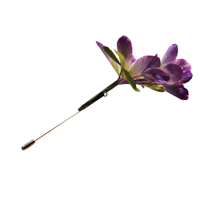 Chinese Style Real Silk Velvet Flower Brooch New Purple Accessories Horse-Face Skirt Corsage