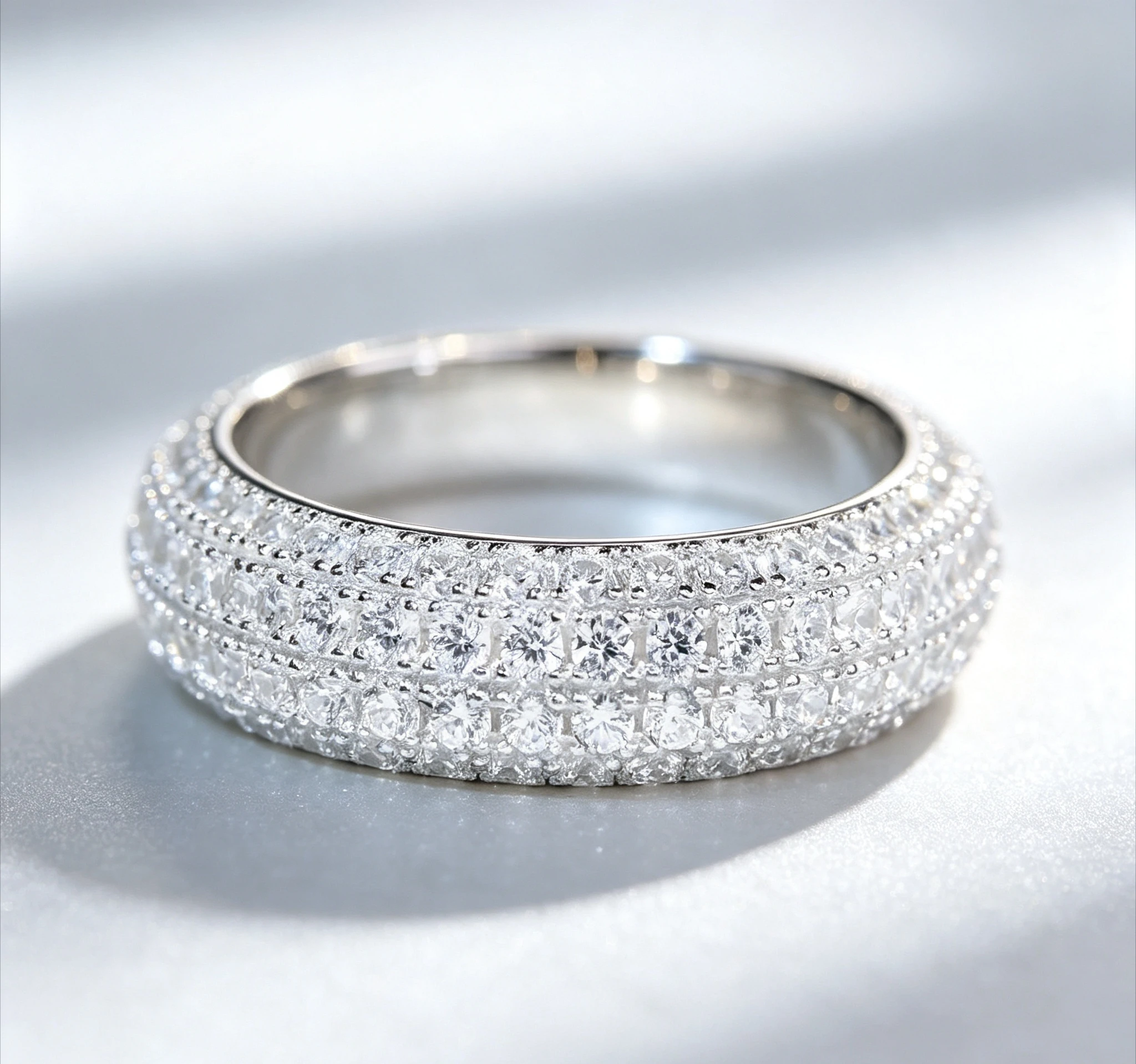 Luxury white gold solid platinum PT950 Hip Hop Full Diamond Ring Unisex Medium European and American Giving gifts for friends