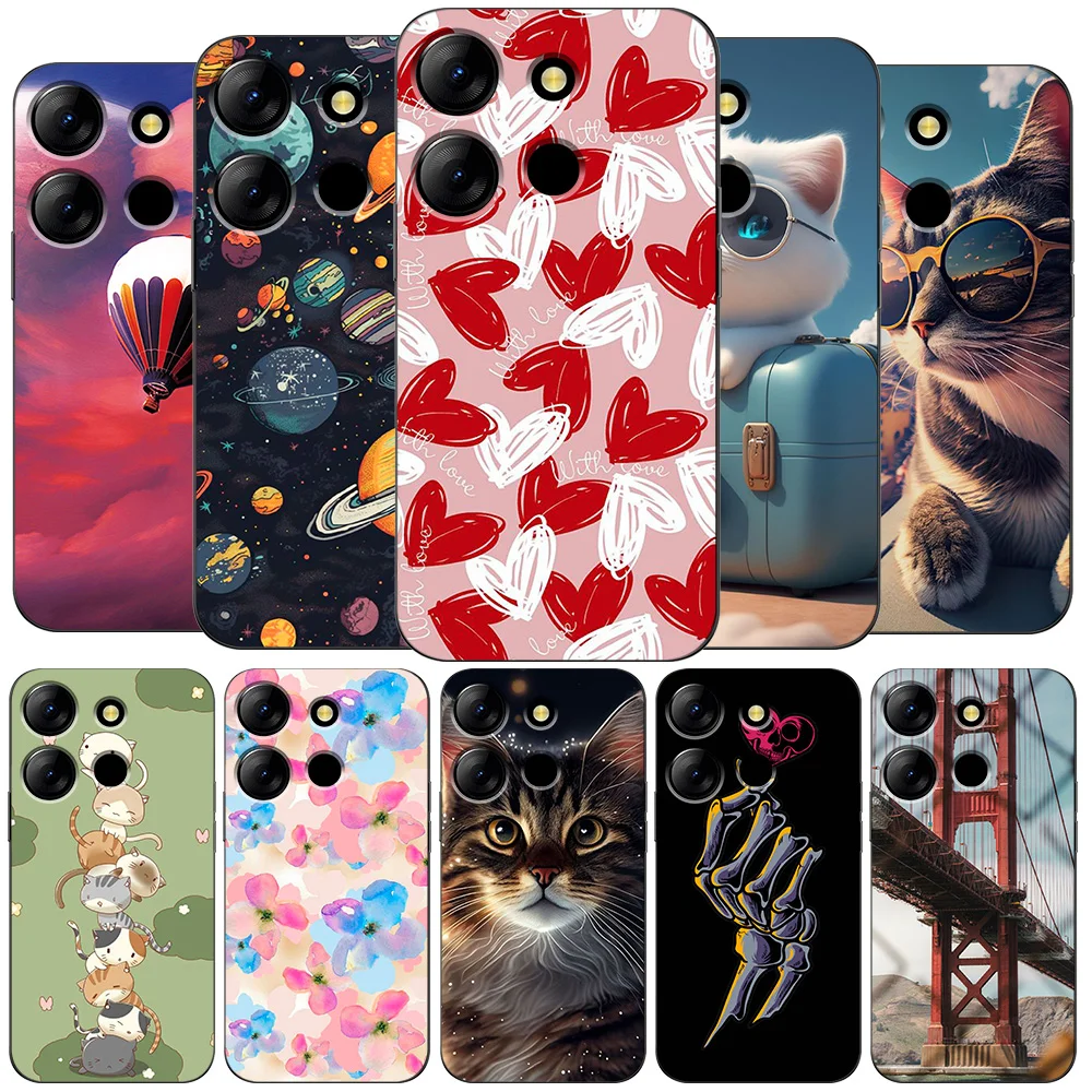 Case For INFINIX NOTE 30i 4G 30VIP Silicon Phone Back Cover black tpu case interesting design