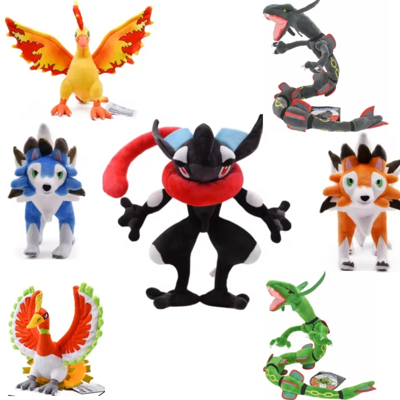 Brinquedo de pelúcia pokemon mega charizard xy cosmog lunala solgaleo greninja zeraora lucario mewtwo boneca de pelúcia brilhante