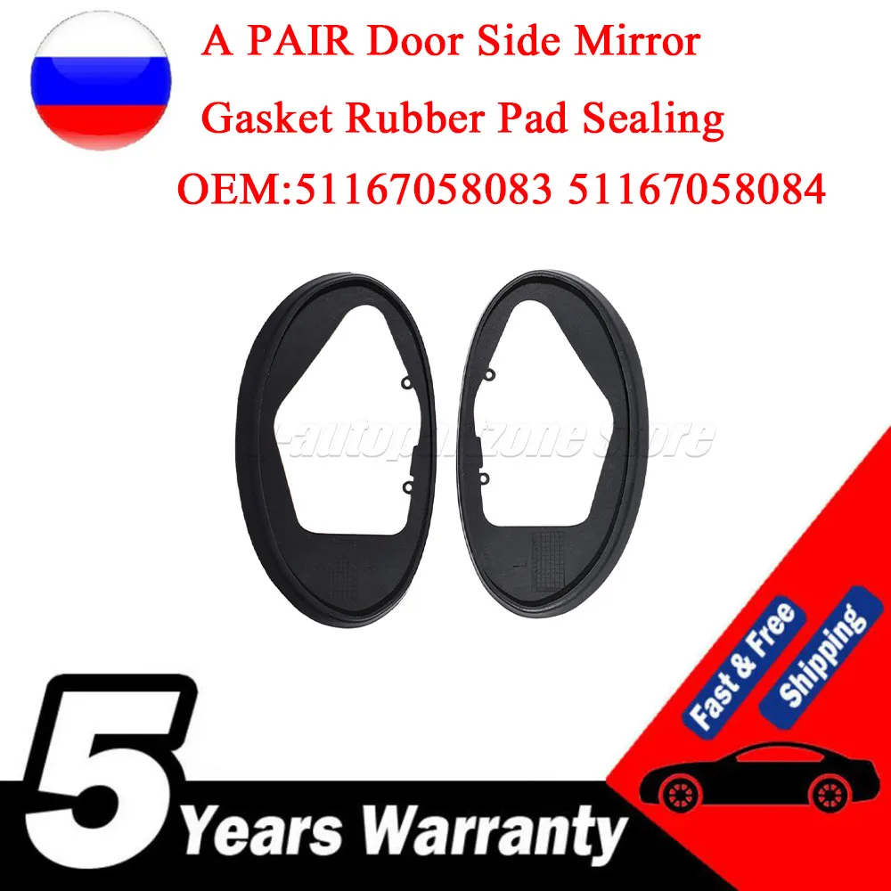 51167058083 51167058084High quality  A PAIR Door Side Mirror Gasket Rubber Pad Sealing Ring Fit For MINI Cooper R50 R52 R53