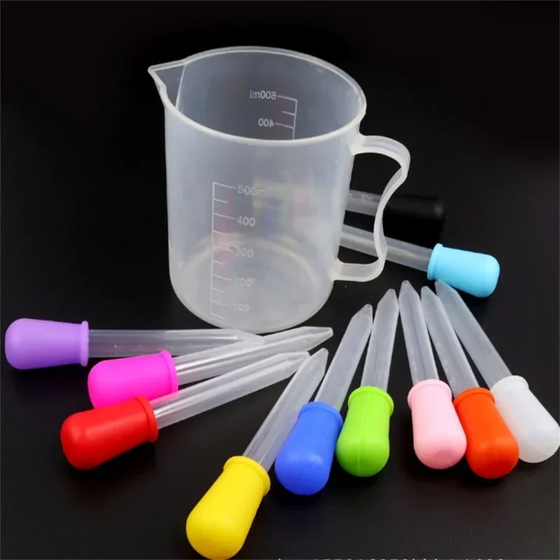 5/20PCS Random Color 5ml Feeding Medicine Liquid Silicone Eye Ear Pipette Dropper Pipette School Lab Experiment Supplies Dropper