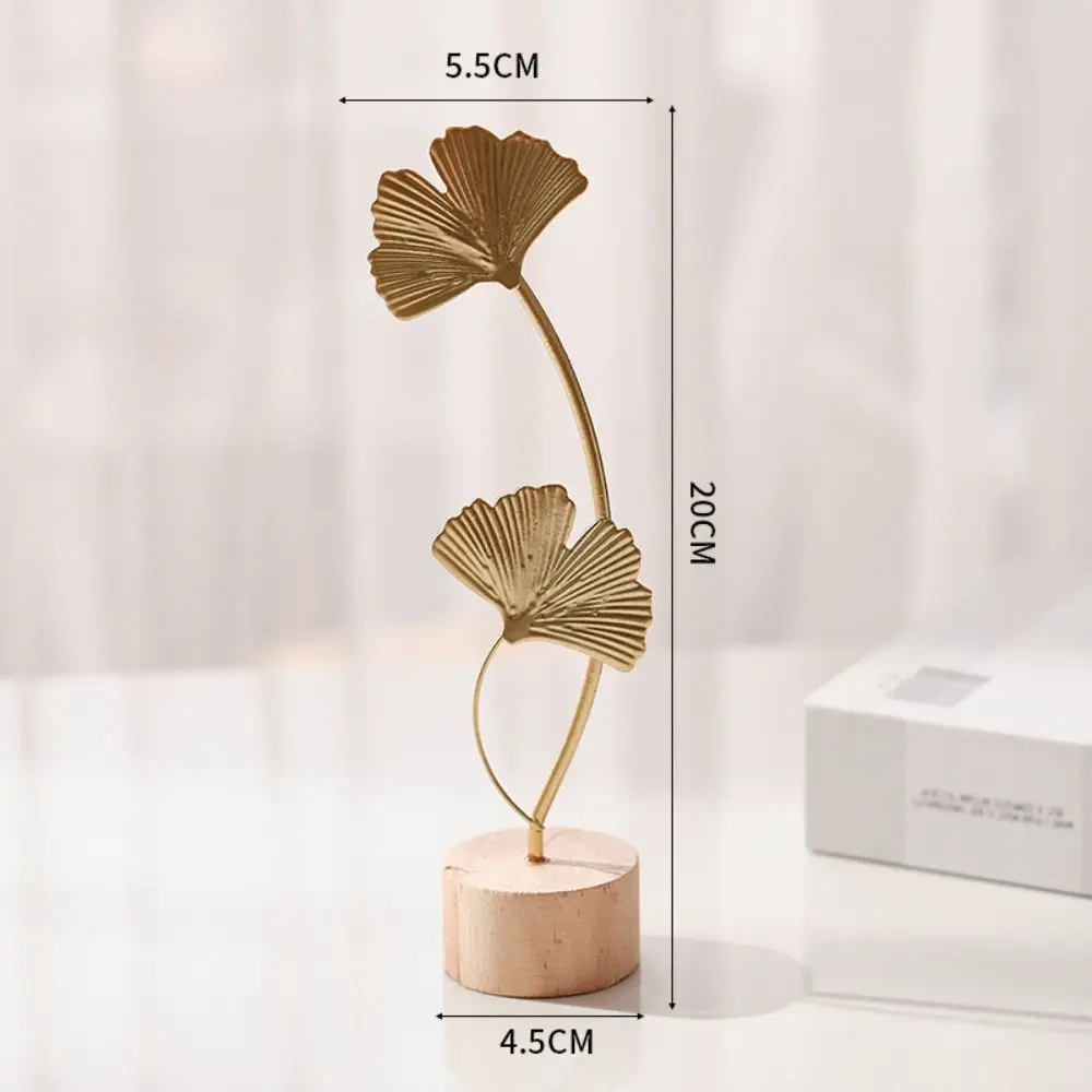 Fashion Golden Ginkgo Leaf Decorative Ornaments Ginkgo Biloba Ironwork Home Decoration Ornaments Golden Plant Decoration Home