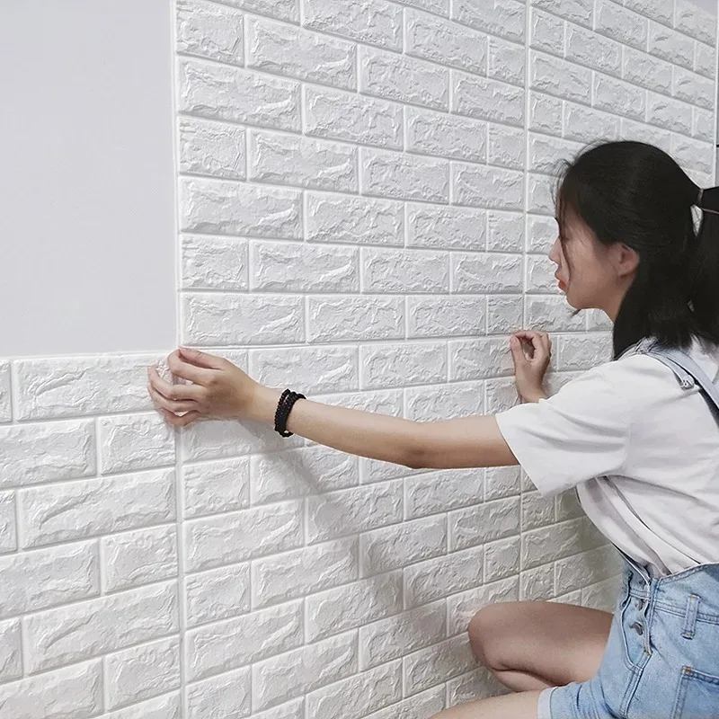 DIY 3D Simple Brick Pattern Wall Stickers,Thickened, Sound-proof,Waterproof,Moisture-proof