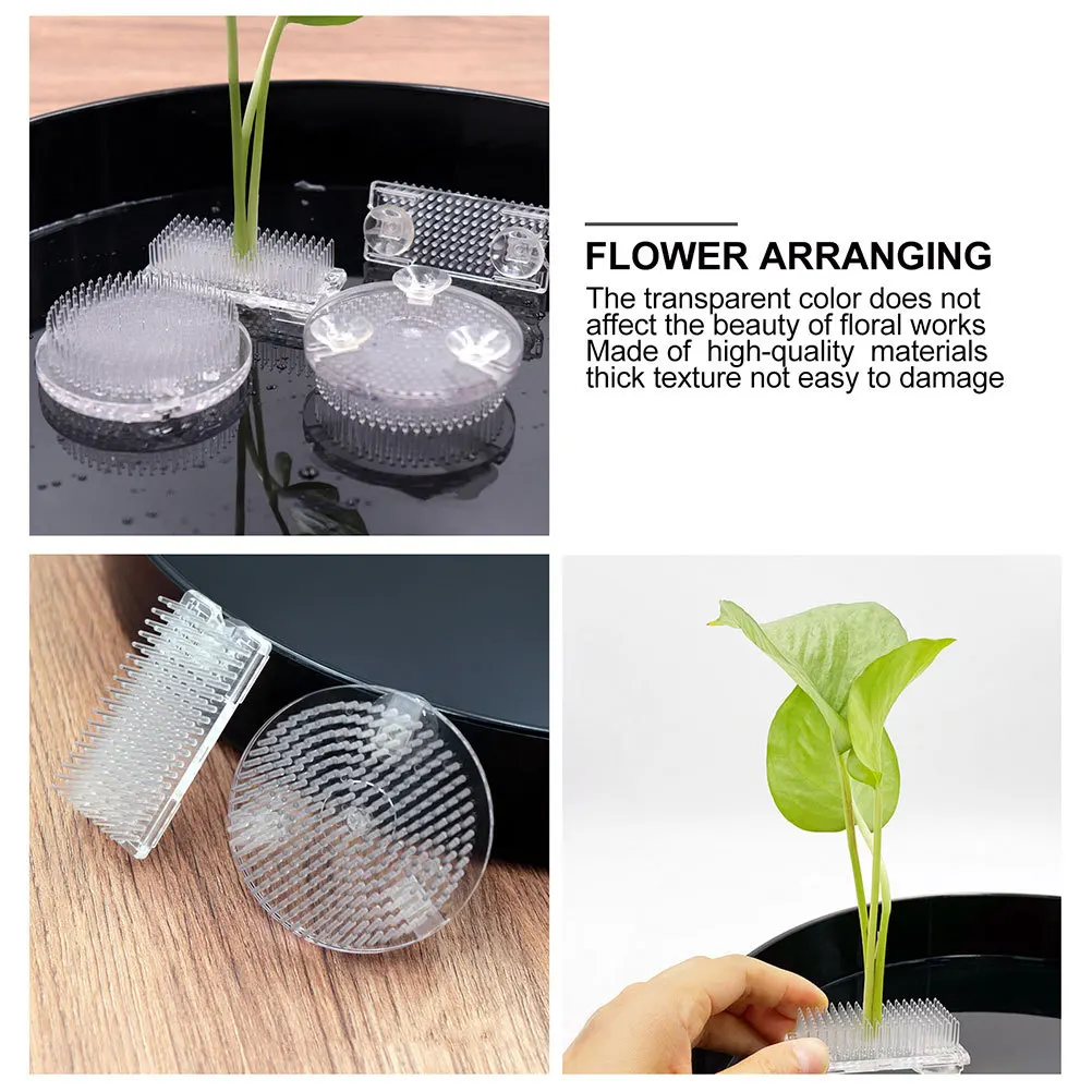 

2Pcs Transparent Plastic Flower Frogs Simple Design Not Affect Beauty of Flower Arrangements Easy Fixation Floral Frogs