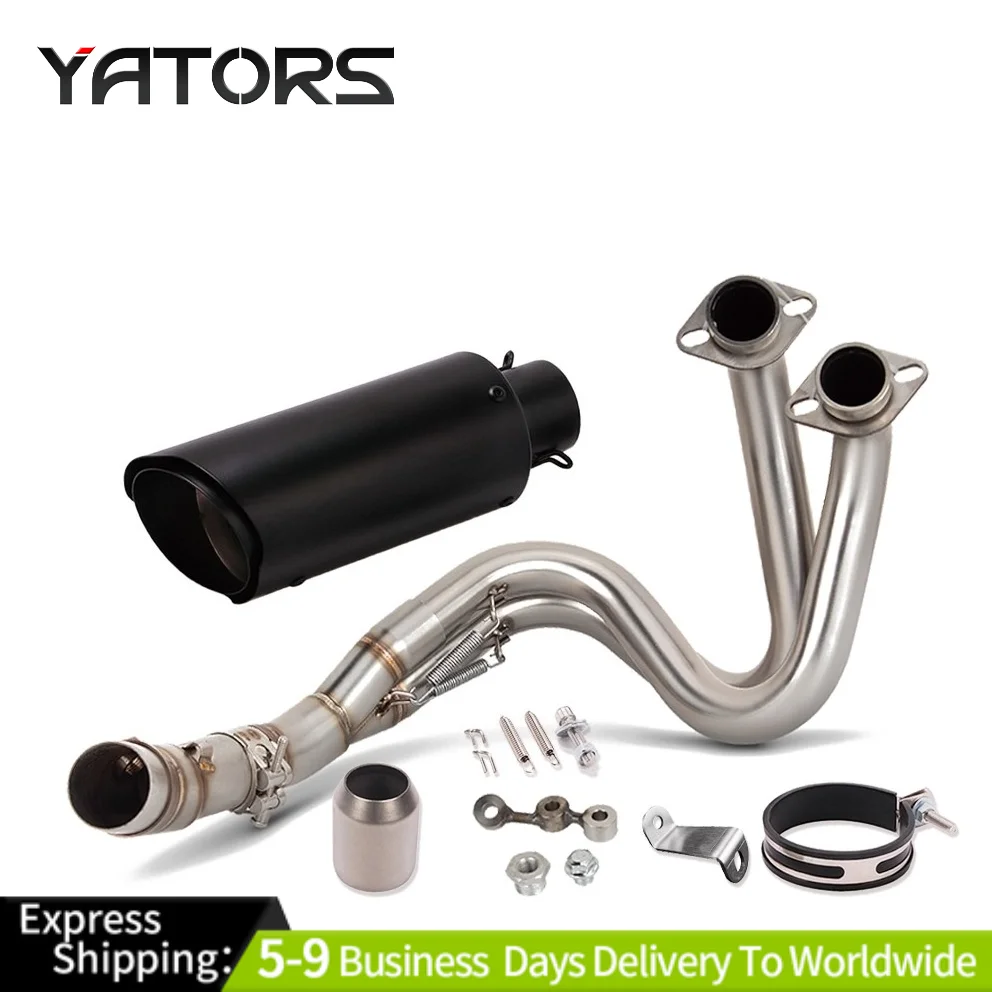 

For Kawasaki Ninja 650 Z650 2012-2023 Full System Exhaust Tips Black Header Pipe Exhausts Pipes