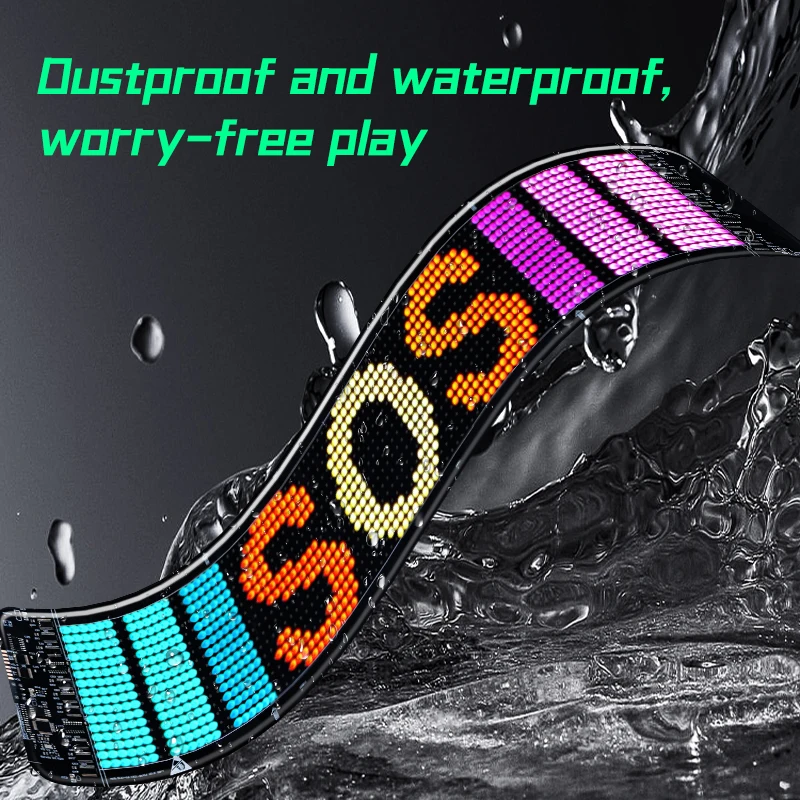 60x12cm Flexible Led Car Soft Screen Intelligent Car Sticker On-Board Display Soft Screen Rear Screen Led Expression Screen