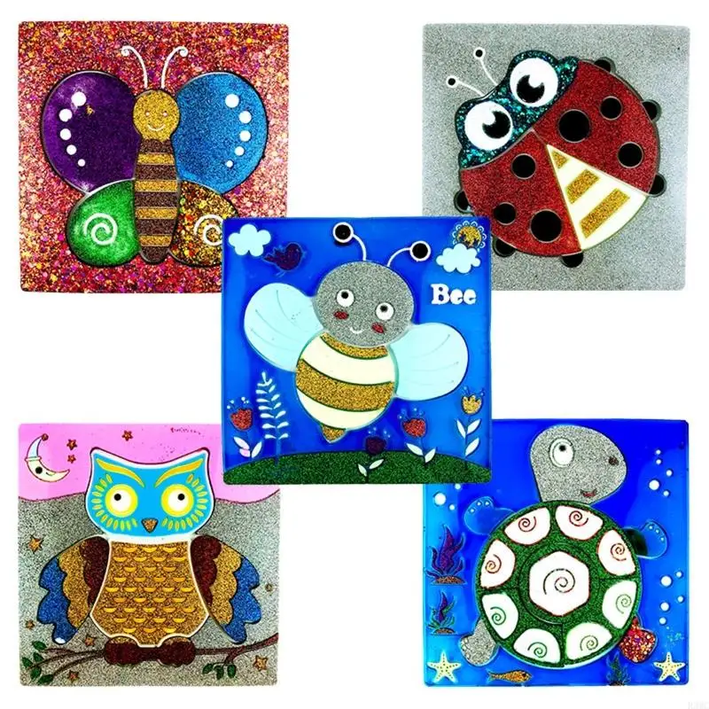 R3MC cartoon puzzel epoxy schimmel diy dieren puzzel game kid siliconen hars mal