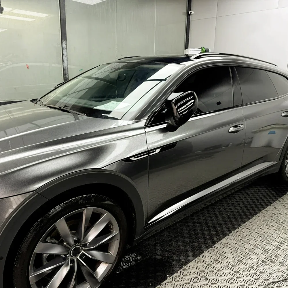 

Автомобильная атласная металлизированная графитовая серая наклейка, водостойкая наклейка для выпуска воздуха, сделай сам, клейкая виниловая наклейка для автомобиля, декор кузова мотоцикла