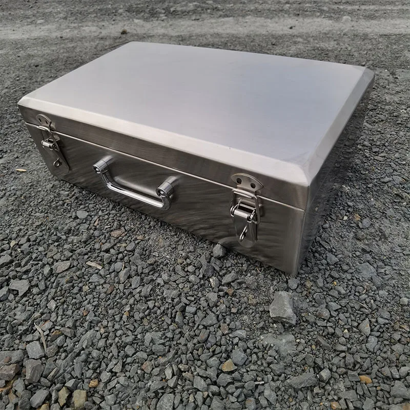 Toolbox Stainless Steel Thickened with Lock Custom Suitcase Large Hardware Tools Storage Box