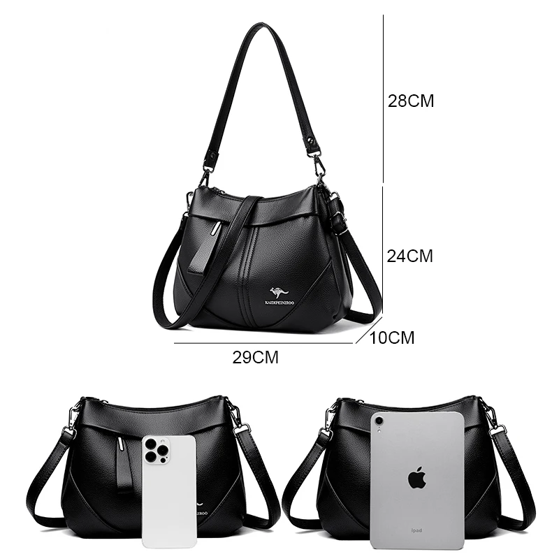 High Quality Genuine Leather Women Tote Bag Luxury Soft Cowhide Ladies Shoulder Crossbody Bags 2024 Fashion Female Messenger Sac