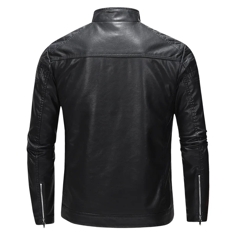 Pu Coat Men Coats Faux Leather Jackets Stand Collar Zipper Y2k Streetwear Jacket Zipper Splice Outerwear Motorcycle 2026 Spring view 2