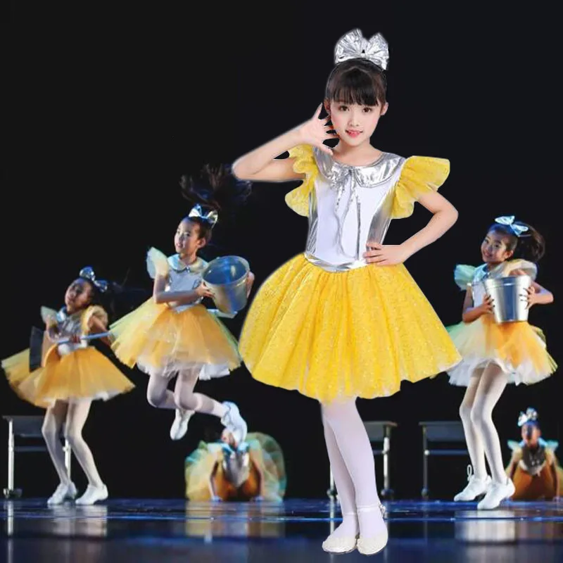 

Children's performance costumes for June 1st, children's dance costumes for young children, fluffy gauze skirts, choir costumes