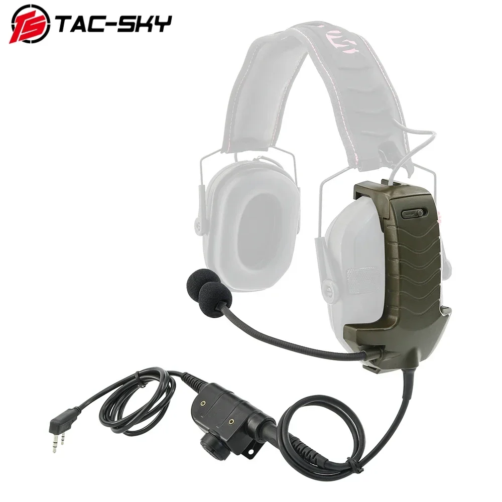 

TS TAC-SKY Y cable microphone/silgex 2-pin PTT kit compatible with Walker's Razor Ultra Slim Electronic Over-Ear Tactical Headse