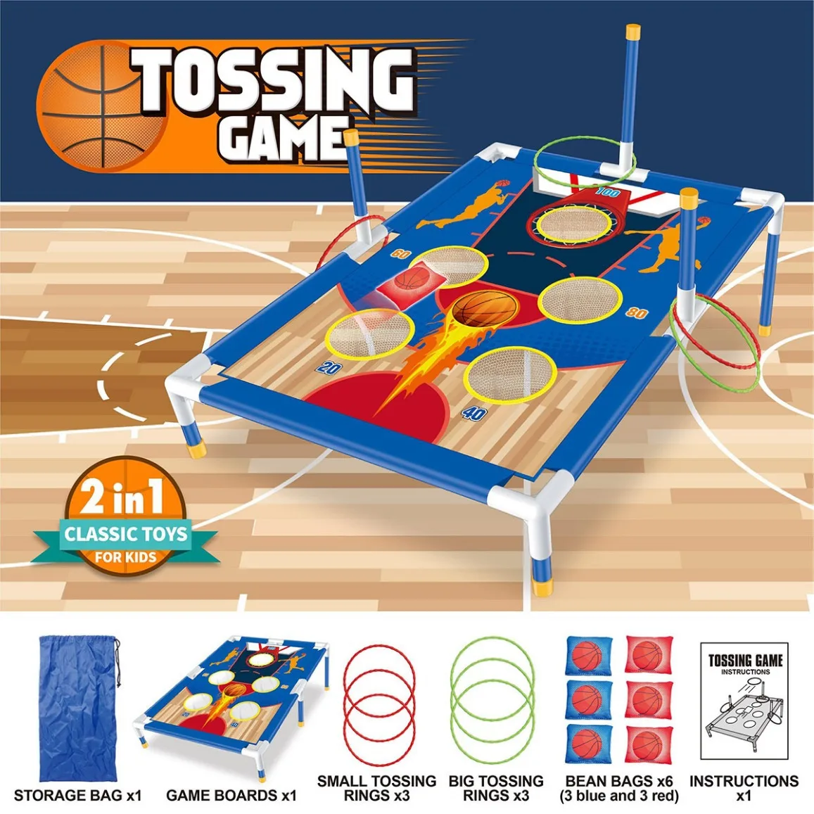 2 In 1 Zandzak Gooien Spellen, Indoor/Outdoor, Ringen, Basketbal Spel Stands, Sets, Educatief Speelgoed, Geschenken, Match, Voor Childre